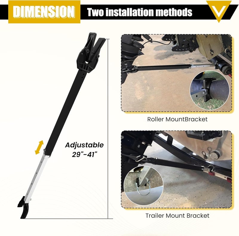 TENGBASE Adjustable Shock Absorber Boat Transom Saver, Stern Protectors with Heavy Duty Composite Heads for Securing Engines, Rollers and Trailer Mounts - Image 2